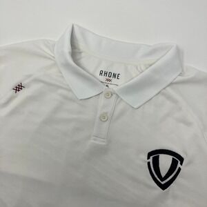 Rhone Delta Pique Polo Shirt Mens XL White Short Sleeve Performance DPP-181
